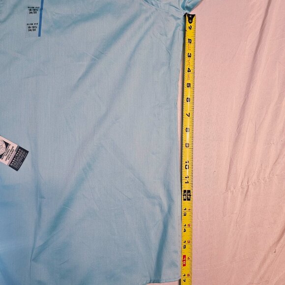 Van Heusen Studio, Slim Fit, NWT, Blue, 18-18 1/2 34/35. Long Sleeve Button Up - Picture 3 of 9